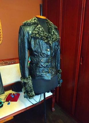 Меховая куртка натуральная кожа италия2 фото