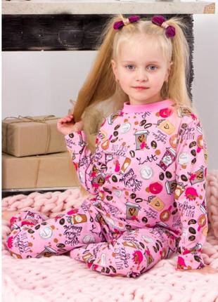 Пижама с начесом, розовая, 2 3года, 98см1 фото