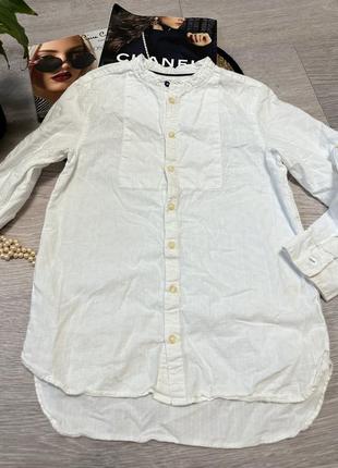 Белая рубашка на подростка стойка воротник3 фото