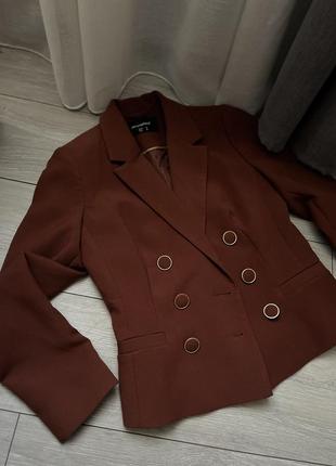 Винтажный коричневый пиджак1 фото