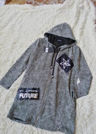 Кофта на змійці худі з капюшоном виробник туреччина прикрашена стразами кофта на змійці худі з капюш