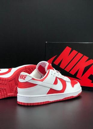 Nike dunk low championship red шкіряні кросівки / демісезонні кросівки нашкірі для міста / чоловічі кросівки на осінь6 фото