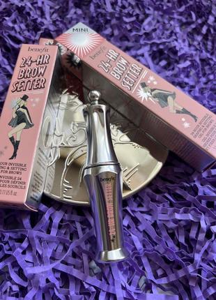 Прозрачный фиксирующий гель для бровей benefit 24-hr brow setter mini с эффектом ламинирования