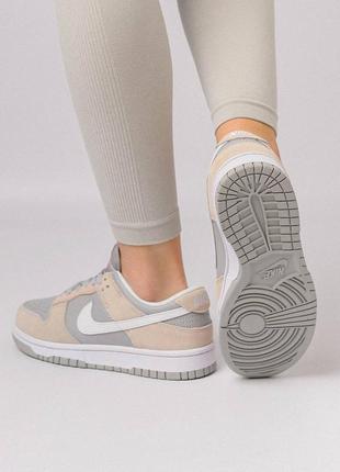 Кросівки sb dunk low prm grey beige suede8 фото