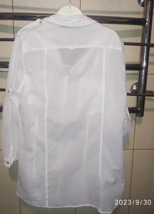 Натуральна  білосніжна сорочка,рубашка від zara basic бавовна  хлопок5 фото