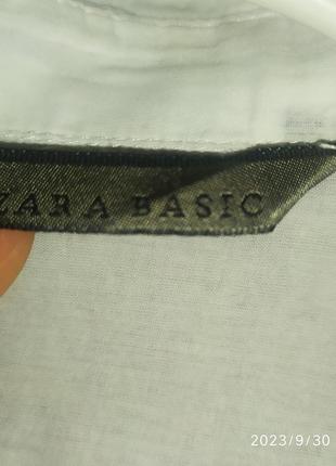 Натуральна  білосніжна сорочка,рубашка від zara basic бавовна  хлопок9 фото