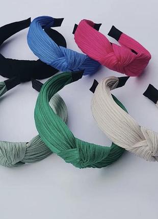 Обруч гофре чалма с узлом переплет узелком ободок