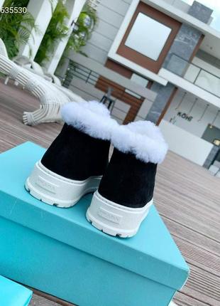 Ботинки с мехом в стиле prada5 фото