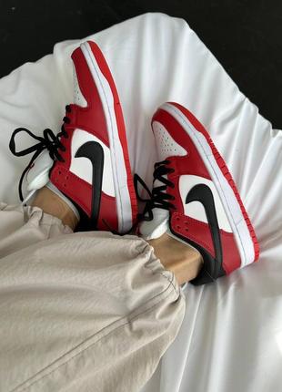 Кроссовки nike sb dunk low red/black8 фото