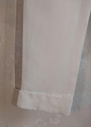 Жіночі штани marc cain s 44р., віскоза і льон, білі5 фото