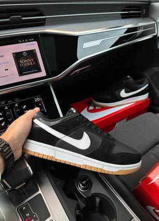 Кросівки чоловічі sb dunk low black suede white gum