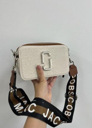 Сумка marc jacobs the snapshot textile cream/brown8 фото