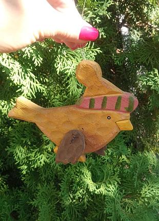 Продам винтажную деревянную птичку декор.германия