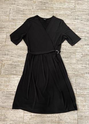 Черное платье-халат1 фото