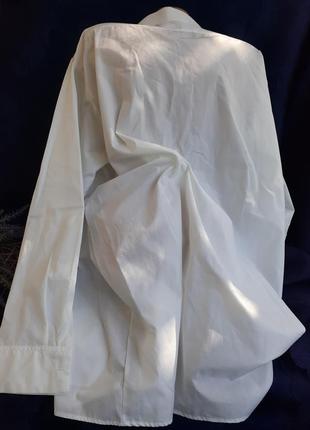 Винтаж! 🕊 блуза удлиненная классическая рубашка с длинным рукавом манжетом на запонках белая сорочка унисекс блузка3 фото