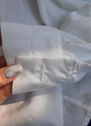 Винтаж! 🕊 блуза удлиненная классическая рубашка с длинным рукавом манжетом на запонках белая сорочка унисекс блузка6 фото