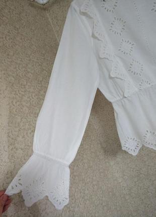 Неймовірна блузка блуза прошва мереживо рішельє вишивка бренд pigalle,р.l6 фото
