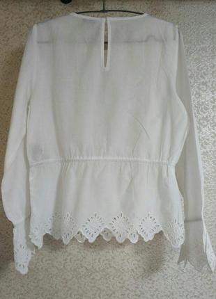 Неймовірна блузка блуза прошва мереживо рішельє вишивка бренд pigalle,р.l2 фото