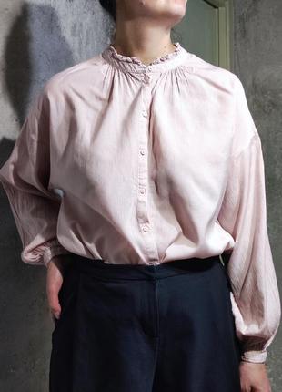 Блузка блуза оверсайз свободная обьемные рукава фонарики сорочка вільна5 фото