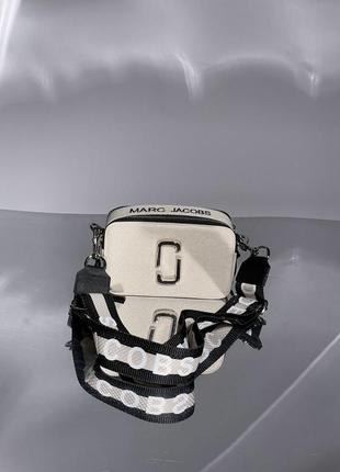 Сумка marc jacobs the snapshot textile cream/black3 фото