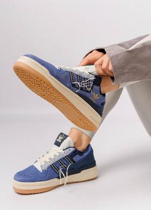 Кроссовки женские forum 84 low “off white” navy white new8 фото