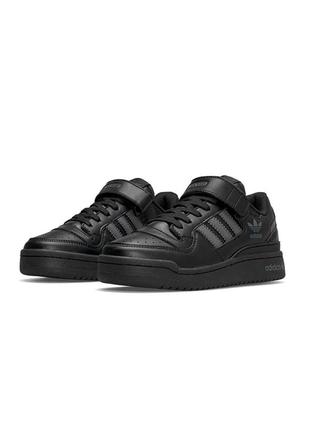 Жіночі кросівки adidas originals forum 84 low black gray leather