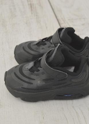 Nike air max крутезні дитячі кросівки чорного кольору на липучці 23.5 24 розмір2 фото