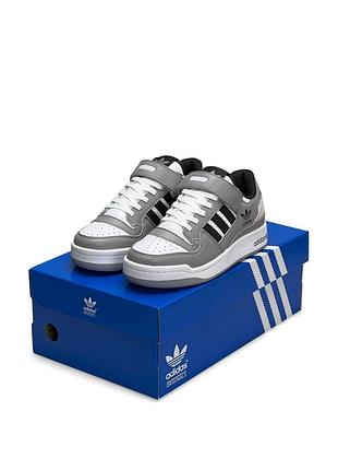 Женские кроссовки adidas originals forum 84 low gray white black #adas