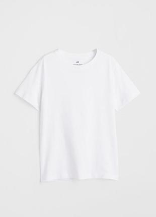 Футболка h&m 134-140, 146-152, 158-164, 170 для мальчика базовая белая