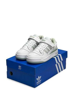 Женские кроссовки adidas originals forum 84 low white olive #адидас