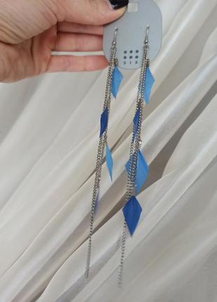 Серьги с перьями six