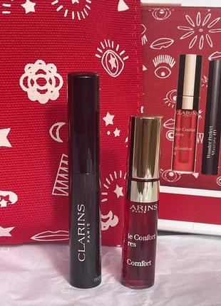 Набір: туш + блиск для губ + косметичка