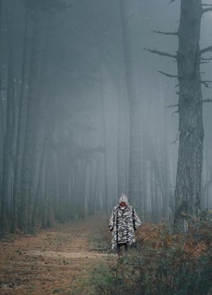 Плащ-намет з люверсами камуфляж лісу. дощовик пончо для військових, плащ-намет тактичний лісовий камуфляж10 фото