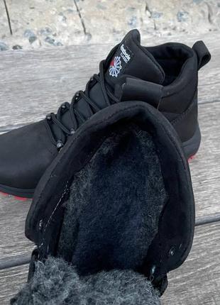 Зимние мужские ботинки reebok из натуральной матовой кожи7 фото