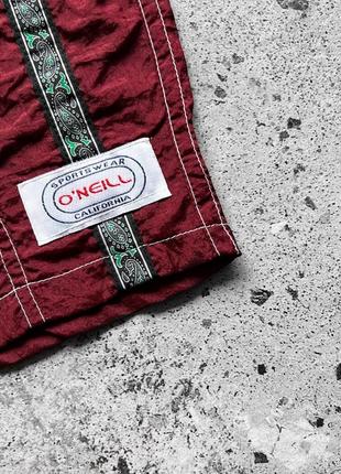 O’neill california sportswear dark red nylon shorts вінтажні, нейлонові шорти5 фото
