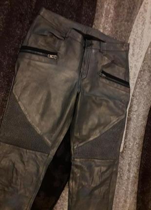 Кожаные крутые брюки стиль balmain бренд 2nday4 фото