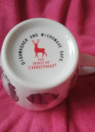 Большая рождественская фарфоровая чашка с пингвинами4 фото