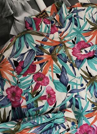 Винтажная коттоновая блуза в цветочный принт2 фото