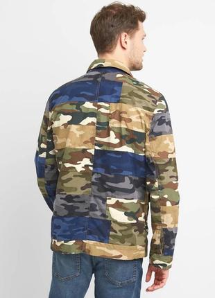 Куртка camo patchwork у стилі мілітарі з бавовняного попліну від gap3 фото