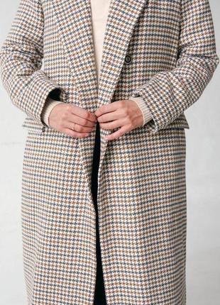 Стильне осіннє пальто на синтепоні 100, довге пальто з кишенями на осінь демісезон4 фото