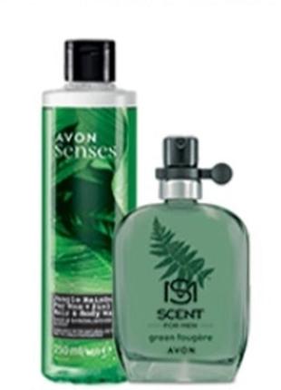 Набор для мужчин, сквада туалетная вода green fougère scent - объем: 30 мл, гель-шампунь д/душа 2-в-1.
