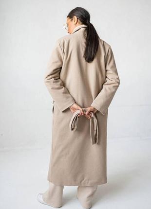 Осеннее пальто на синтепоне 100 с поясом, длинное пальто на осень демисезон4 фото