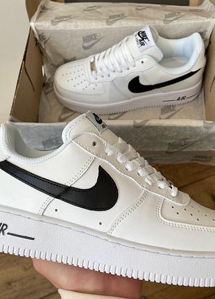Женские кроссовки nike air force 1 white black 2#найк