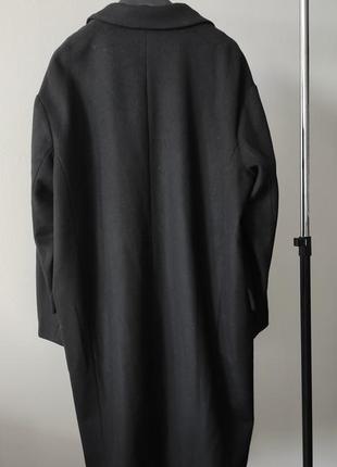 Нове пальто халат bikks франценція 100% вовна на запах чорне оверсайз жакет бойфрендендз кардиган6 фото