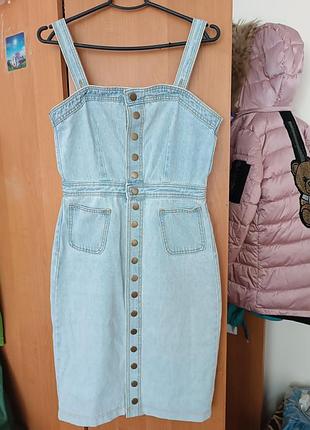 Женский джинсовый сарафан комбинезон с- л