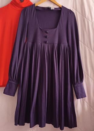 Элегантное вискозное платье с плиссированной юбкой,40-46разм дизайн франция