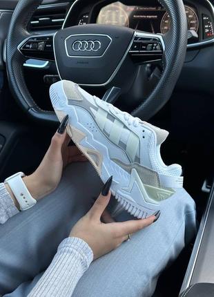 Женские кроссовки adidas originals niteball ll white grey olive