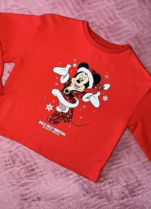 Свитшот с minnie mouse новогодний next disney 7 лет / 122 см