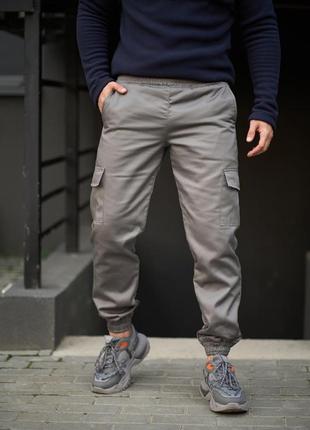 Теплі штани карго на флісі з кишенями сірі розмір s-xxxl3 фото
