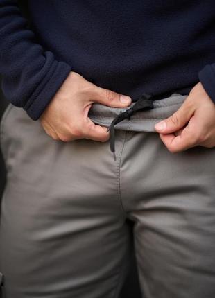 Теплі штани карго на флісі з кишенями сірі розмір s-xxxl7 фото